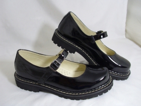 Steadys, kožené čierne vysokolesklé sandále bez oceľovej špičky s klasickou steadys podrážkou